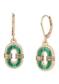 Malachite Link Drop Earrings