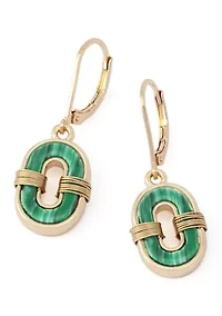 Malachite Link Drop Earrings