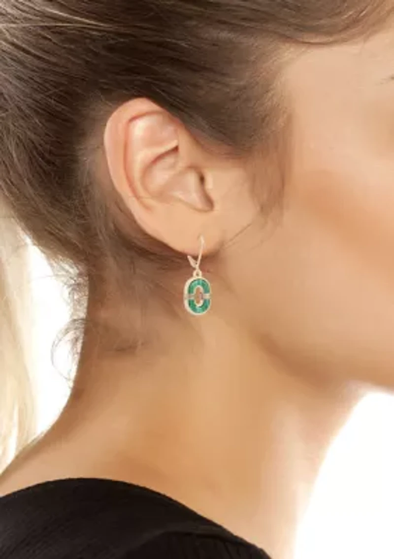 Malachite Link Drop Earrings
