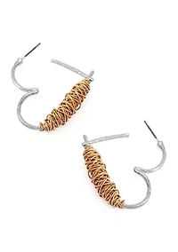 Heart Wire Wrap Hoop Earrings