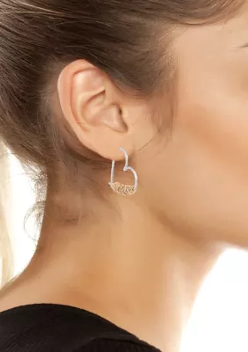 Heart Wire Wrap Hoop Earrings