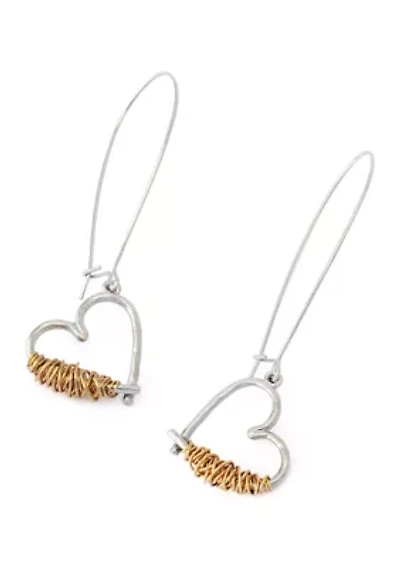 Heart Wire Dangle Earrings