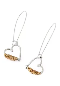 Heart Wire Dangle Earrings