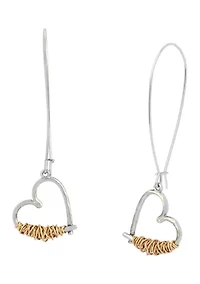 Heart Wire Dangle Earrings