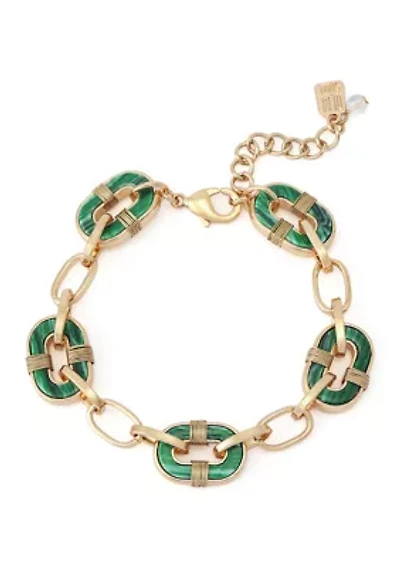 Malachite Reversible Link Bracelet