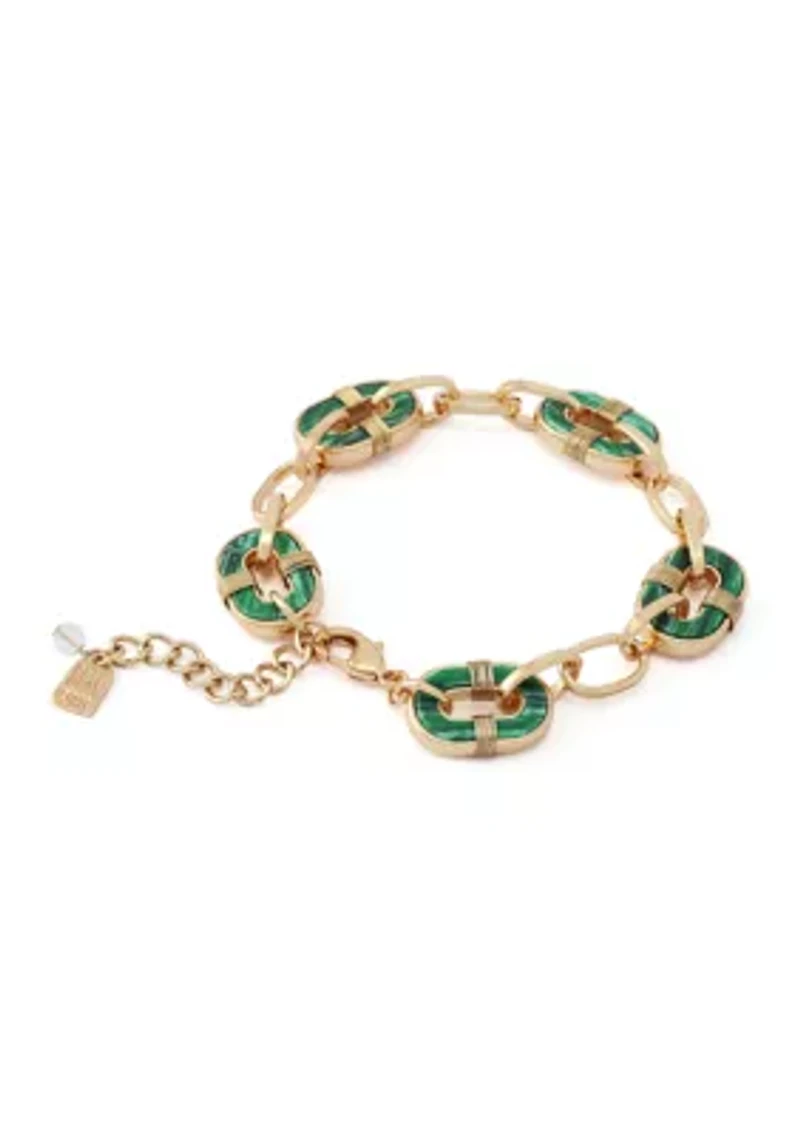 Malachite Reversible Link Bracelet