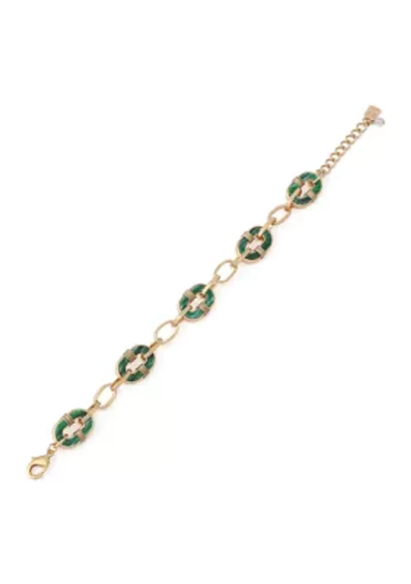 Malachite Reversible Link Bracelet