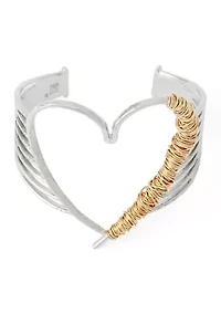 Wire Heart Cuff Bracelet