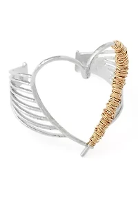 Wire Heart Cuff Bracelet