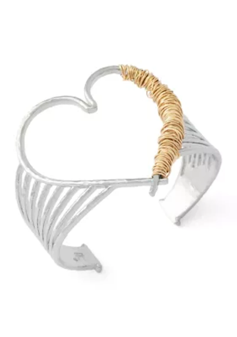 Wire Heart Cuff Bracelet