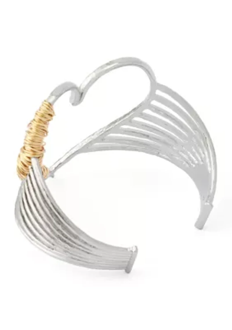 Wire Heart Cuff Bracelet