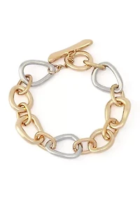 Two-Tone Sculpted Link Bracelet