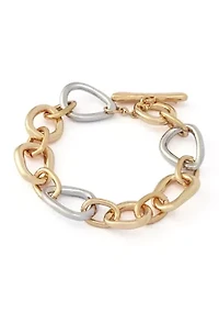 Two-Tone Sculpted Link Bracelet