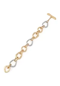 Two-Tone Sculpted Link Bracelet