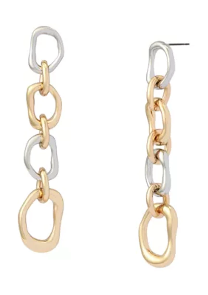 Sculpted Link Linear Earrings