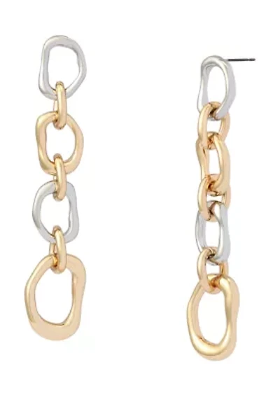 Sculpted Link Linear Earrings