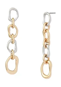 Sculpted Link Linear Earrings