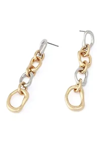 Sculpted Link Linear Earrings