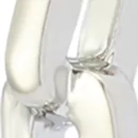 Two Tone Wire Chain C Hoop Earrings 