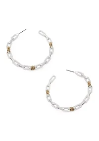 Large Paper Clip Wire Hoop Earrings 