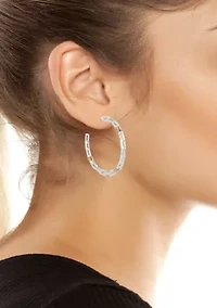 Large Paper Clip Wire Hoop Earrings 