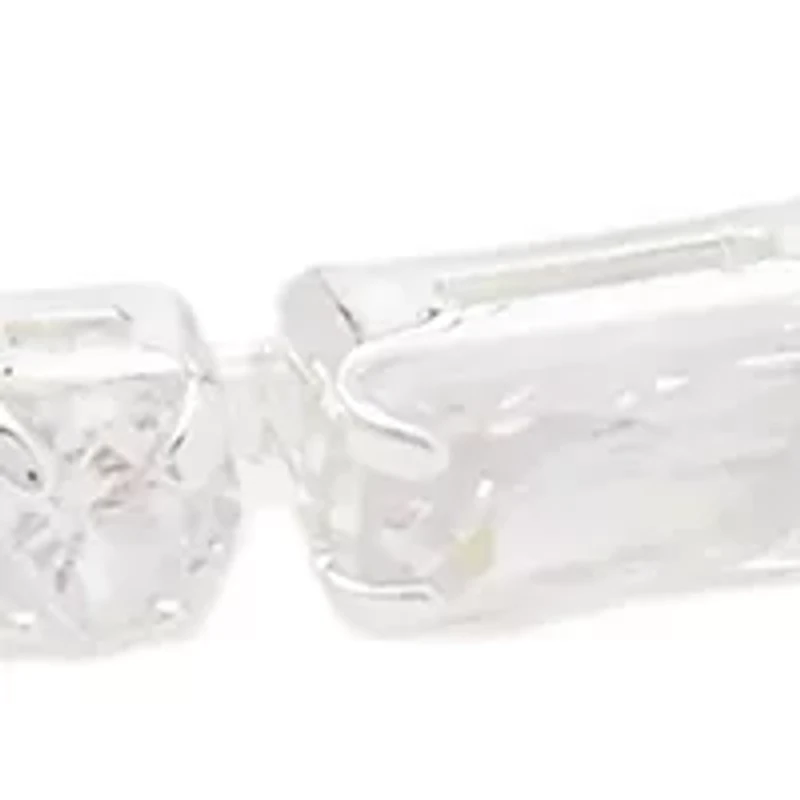 Two Row Crystal Stretch Cuff Bracelet