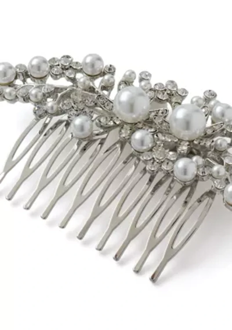 Silver Tone Amazing Lace Hair Comb
