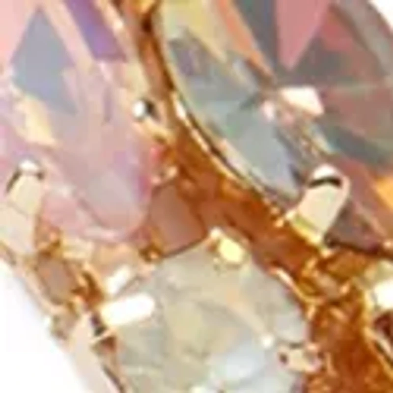 Gold Tone Two Row Multi Colored Layered Necklace