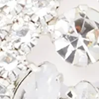 Silver Tone Sparkly Glam Drop Earrings