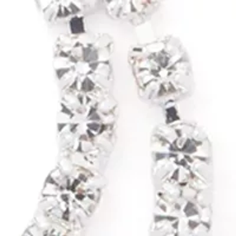 Silver Tone Shimmery Open Statement Earrings