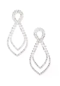 Silver Tone Shimmery Open Statement Earrings