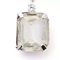 Silver Tone Sassy Emerald Cut Sparkle Y Necklace