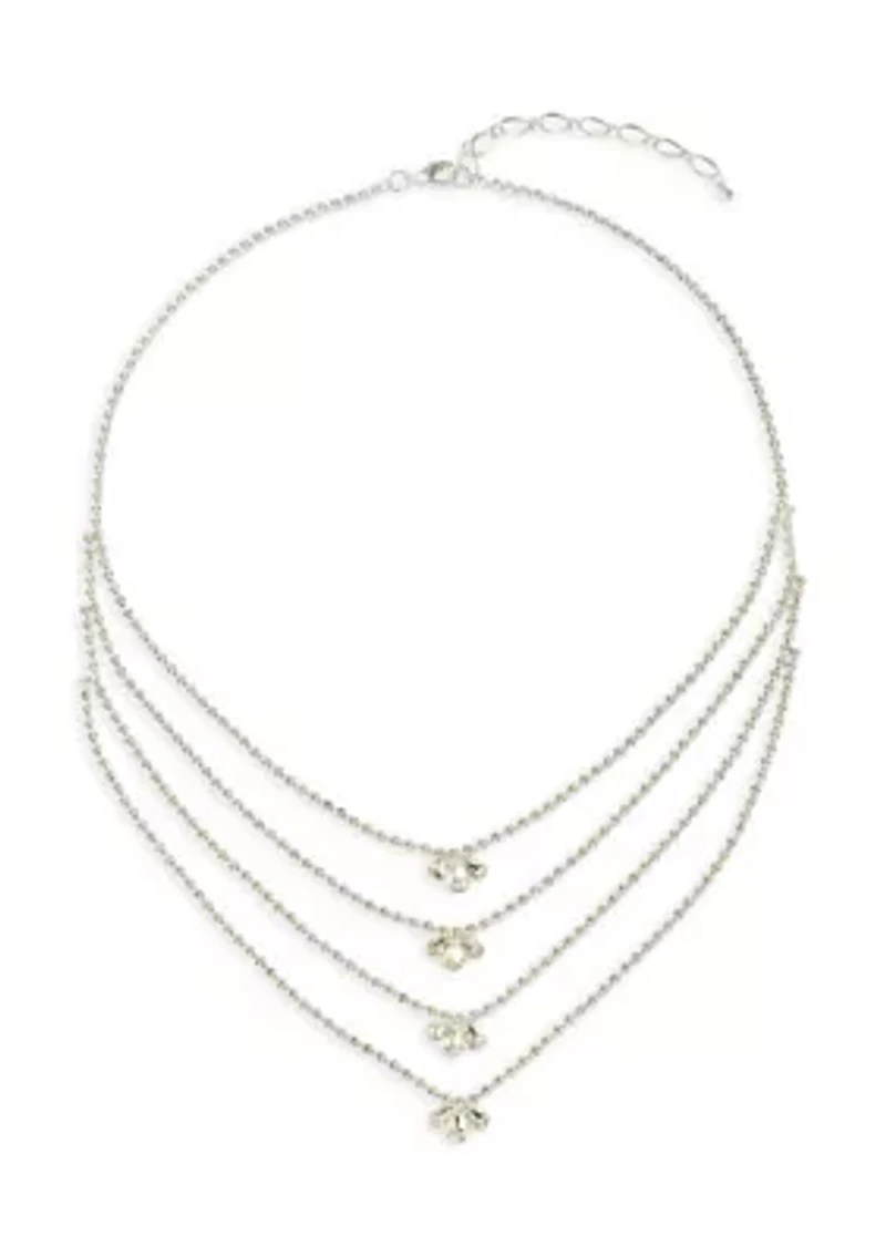 Four Row Rhinestone Necklace