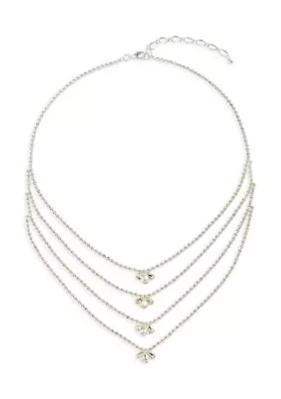 Four Row Rhinestone Necklace