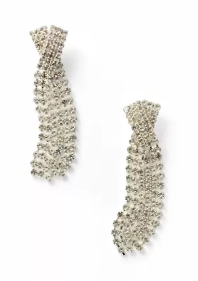 Criss Cross Fringe Drop Earrings