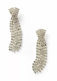 Criss Cross Fringe Drop Earrings