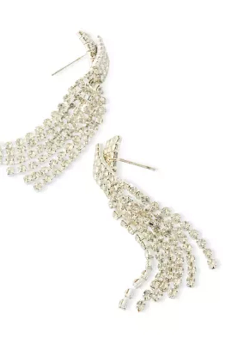 Criss Cross Fringe Drop Earrings