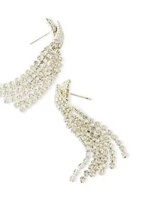 Criss Cross Fringe Drop Earrings