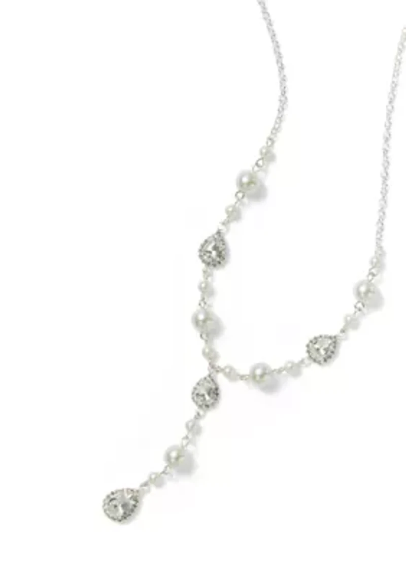 Multi Shape Crystal Y-Neck Necklace