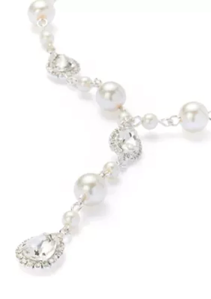 Multi Shape Crystal Y-Neck Necklace