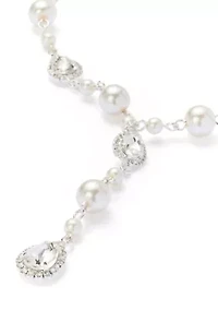 Multi Shape Crystal Y-Neck Necklace