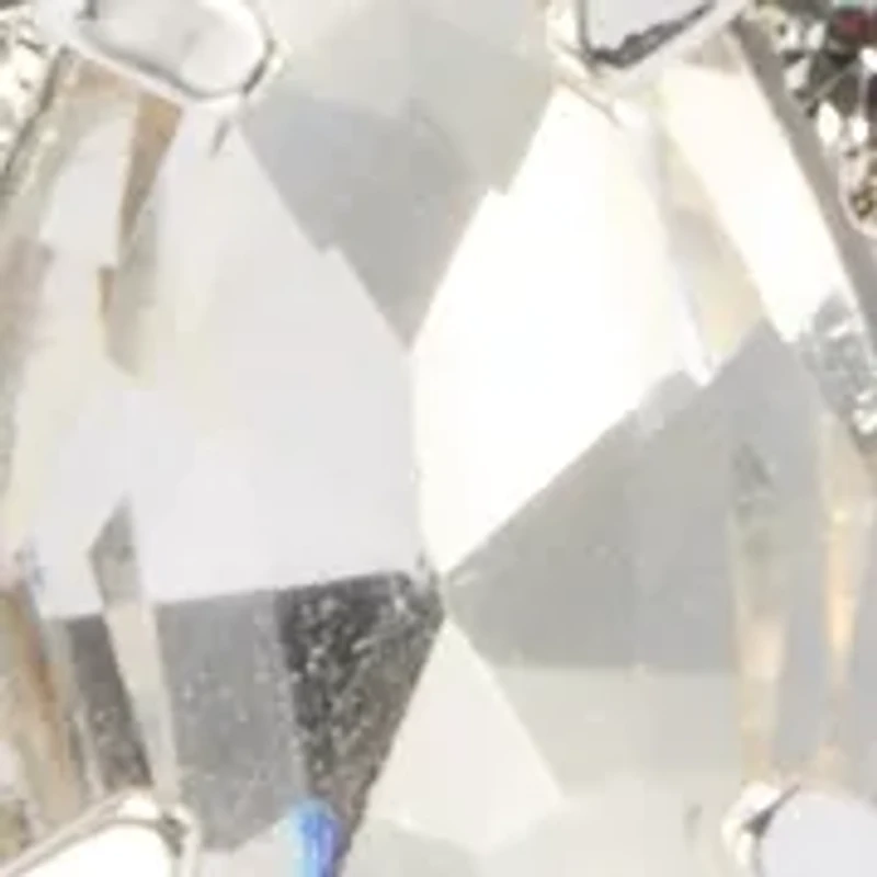 White Beaded Crystal Drop Earrings