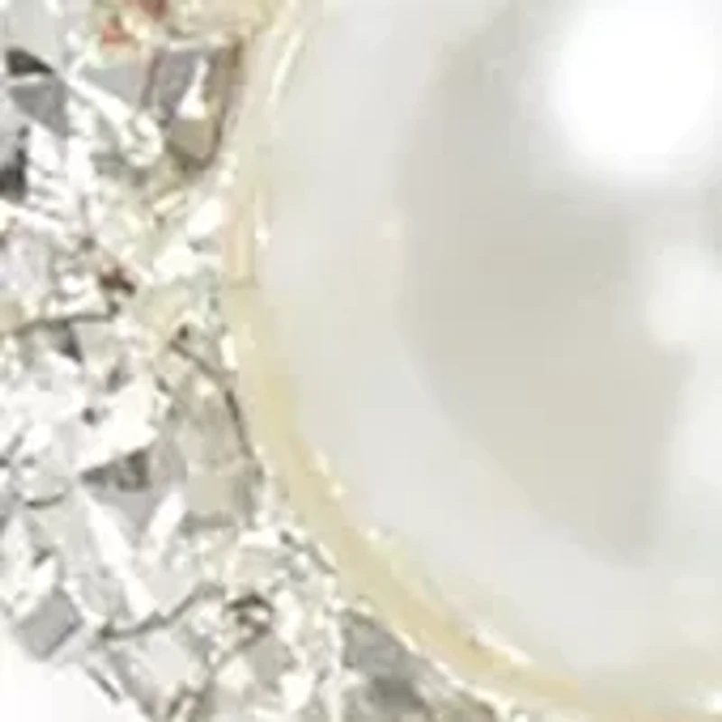 Pearl Crystal Halo Drop Earrings