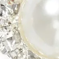 Pearl Crystal Halo Drop Earrings