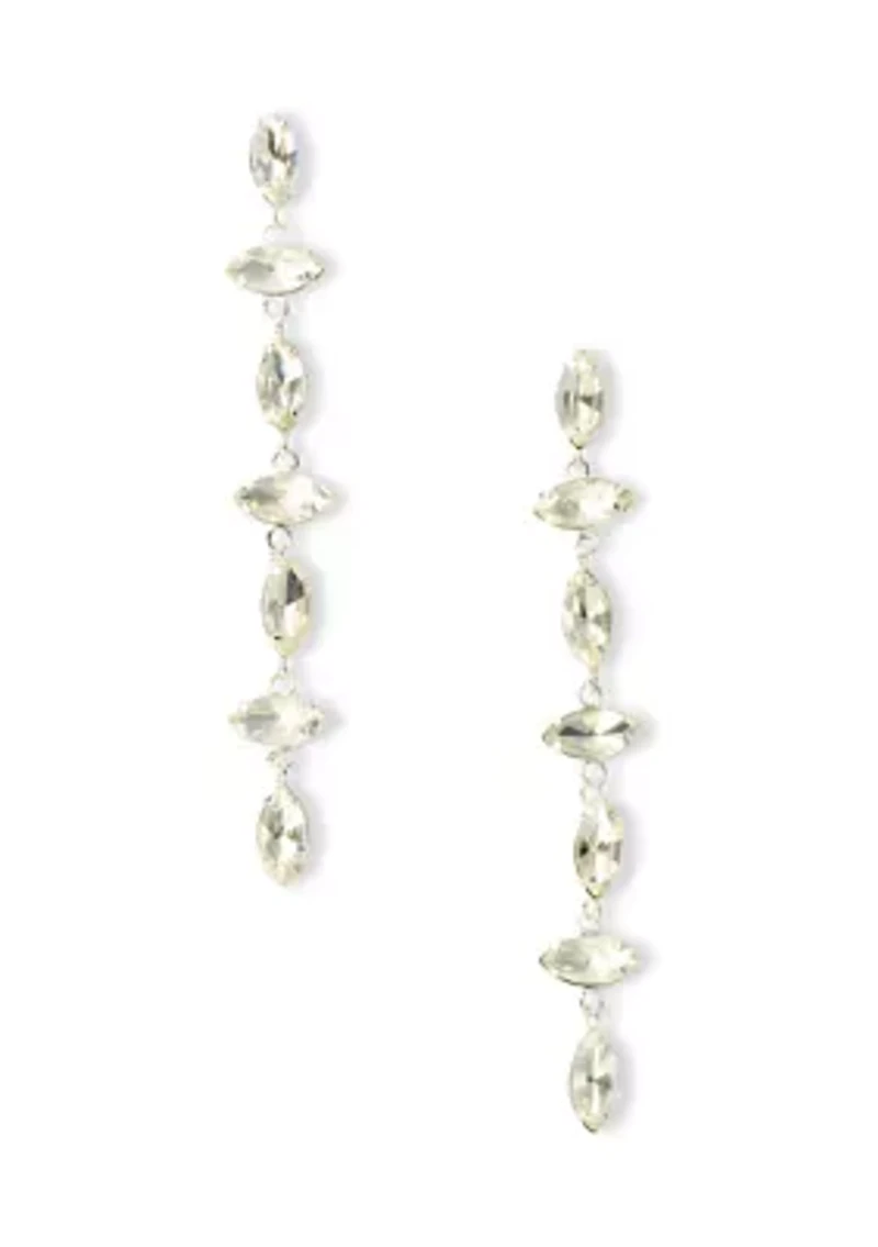 Navette Linear Crystal Earrings