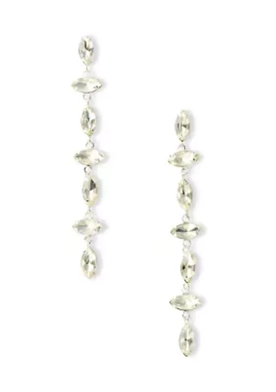 Navette Linear Crystal Earrings