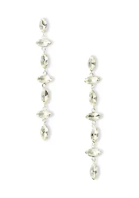 Navette Linear Crystal Earrings