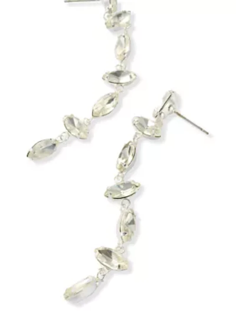 Navette Linear Crystal Earrings