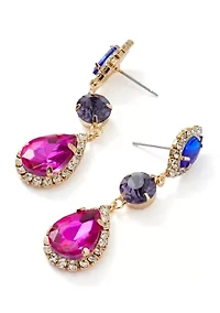 Mixed Stone Teardrop Earrings