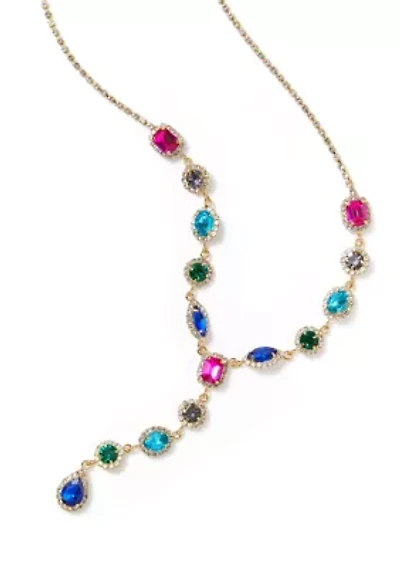 Colorful Multi-Stone Y-Neck Necklace